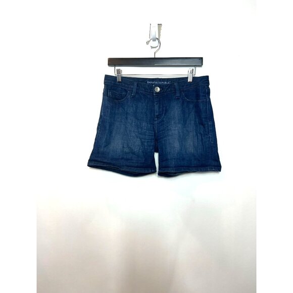 Banana Republic Dark Denim Roll-Up Jean Shorts Size 27 Womens Casual Summer Wear - Picture 5 of 12